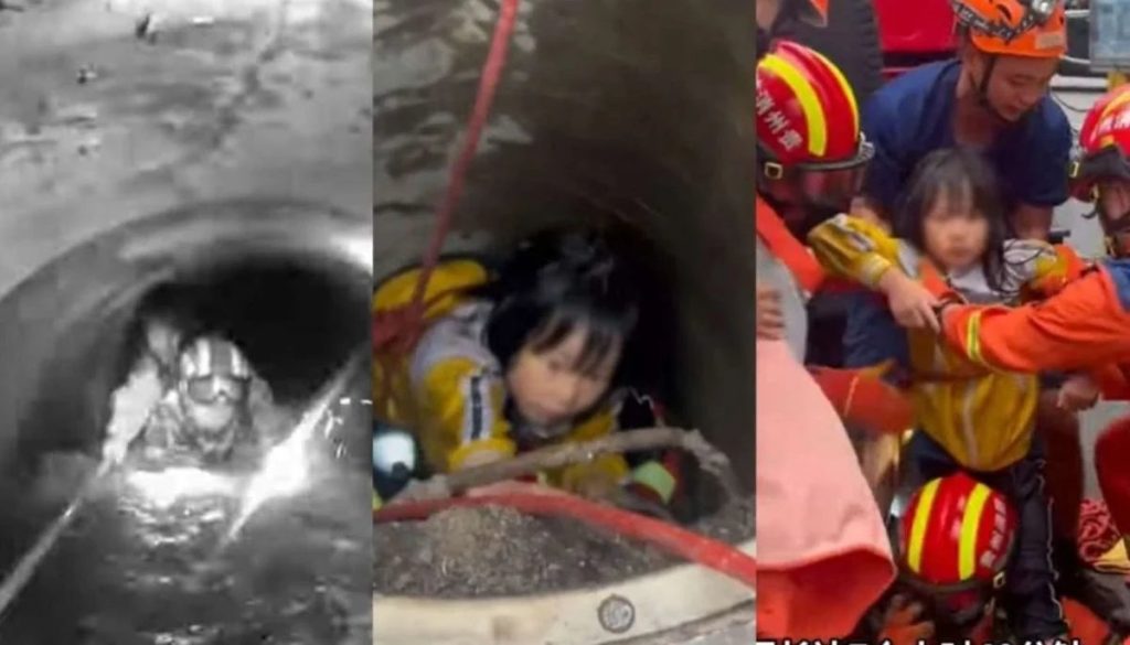 Rescate de Niña en Tubería: Heroico Operativo en China
