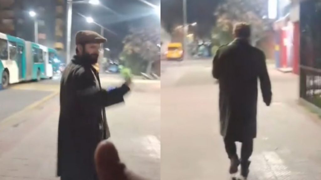 Presidente Boric es visto caminando solo por Santiago de noche