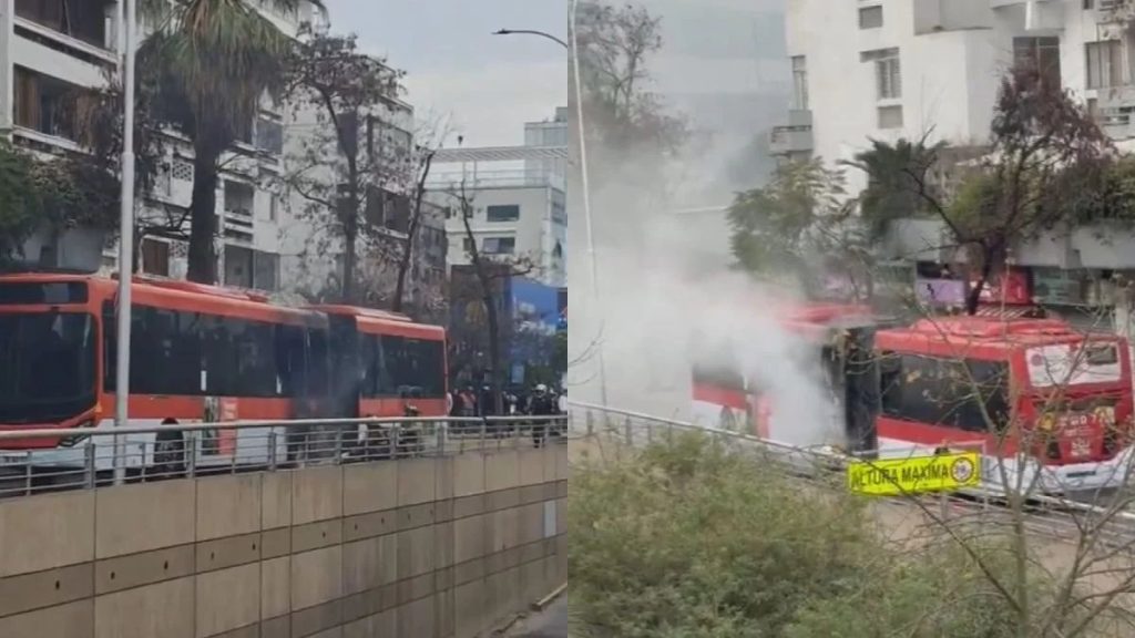 Incendio de bus en Providencia provoca alarma y rápida evacuación