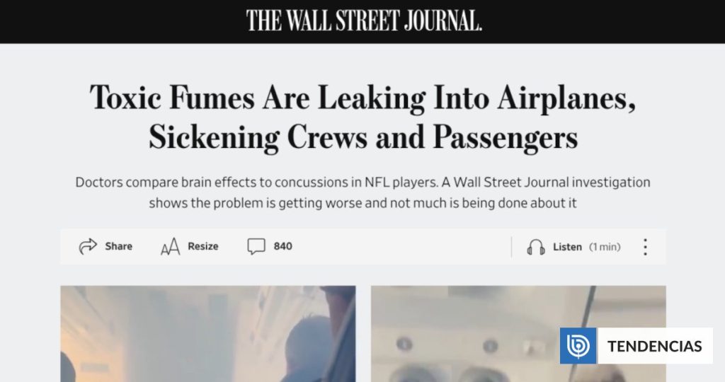 Aumentan incidentes de gases tóxicos en vuelos comerciales.