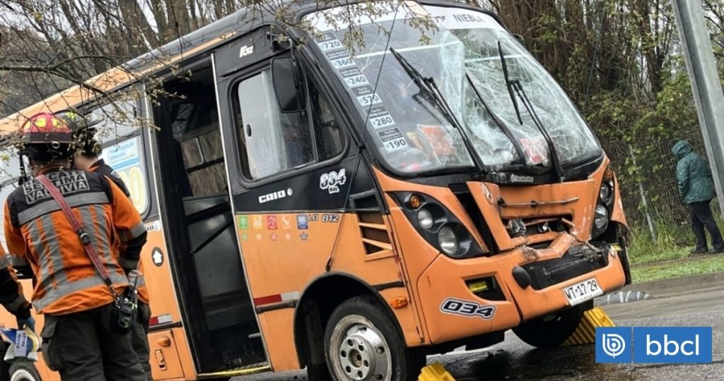 Accidente de microbús en Valdivia deja 18 heridos y un detenido.