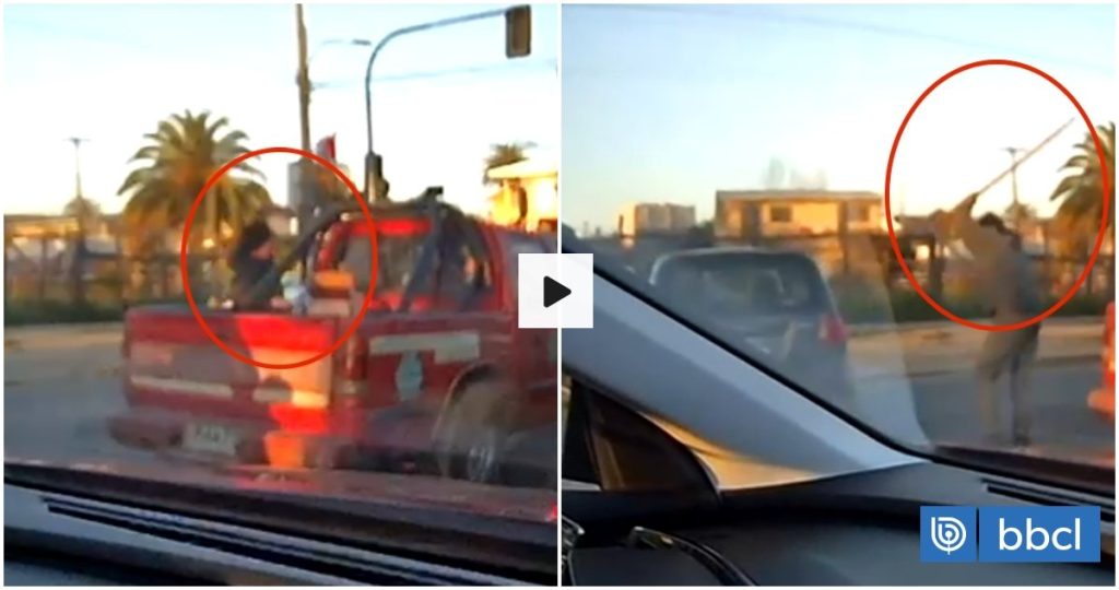 Conflicto vial en Villa Alemana: agresión con pala grabada en video