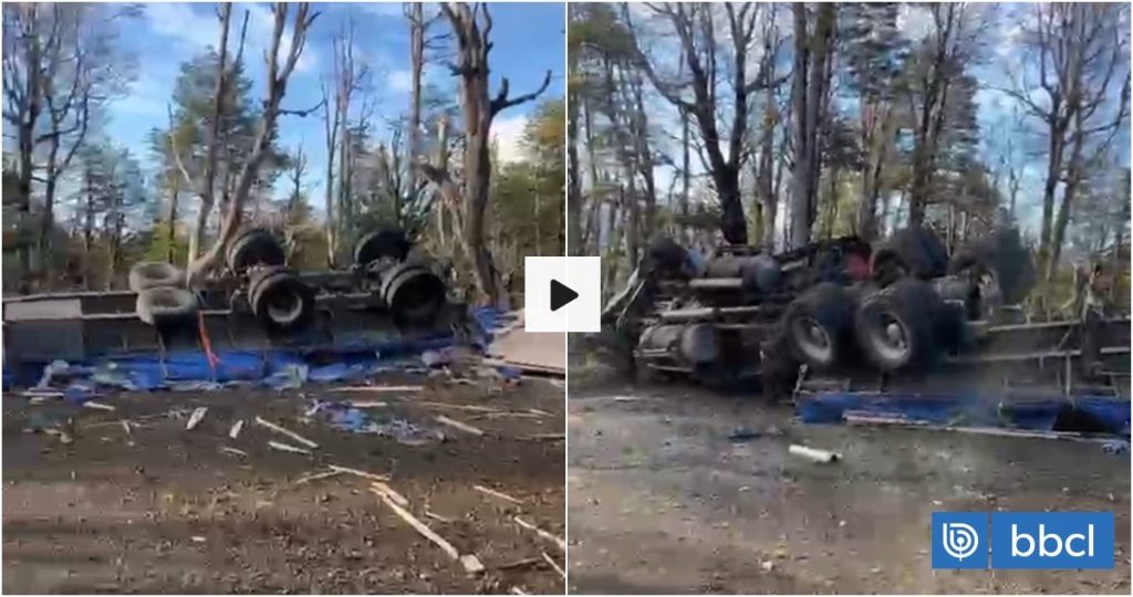 Accidente de camión en Puyehue deja conductor herido
