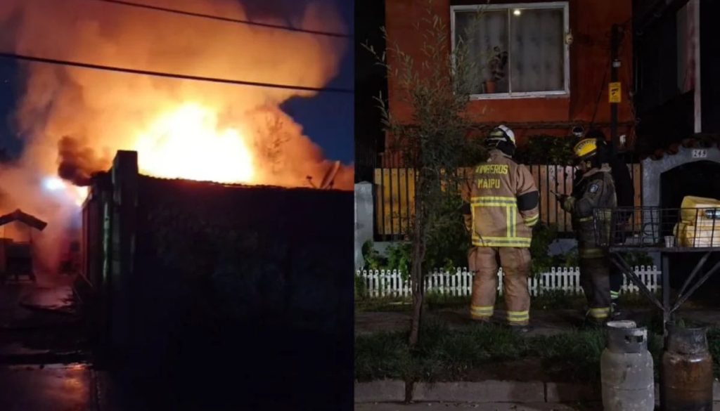Incendio en Maipú - Tragedia en Maipú: Incendio Cobra Vida y Afecta a Tres Hogares