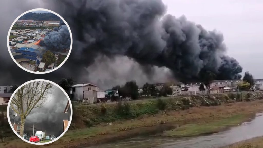 Incendio en una Bodega de Ropa Usada en Concepción - Incendio en Concepción Pone en Peligro Decenas de Viviendas