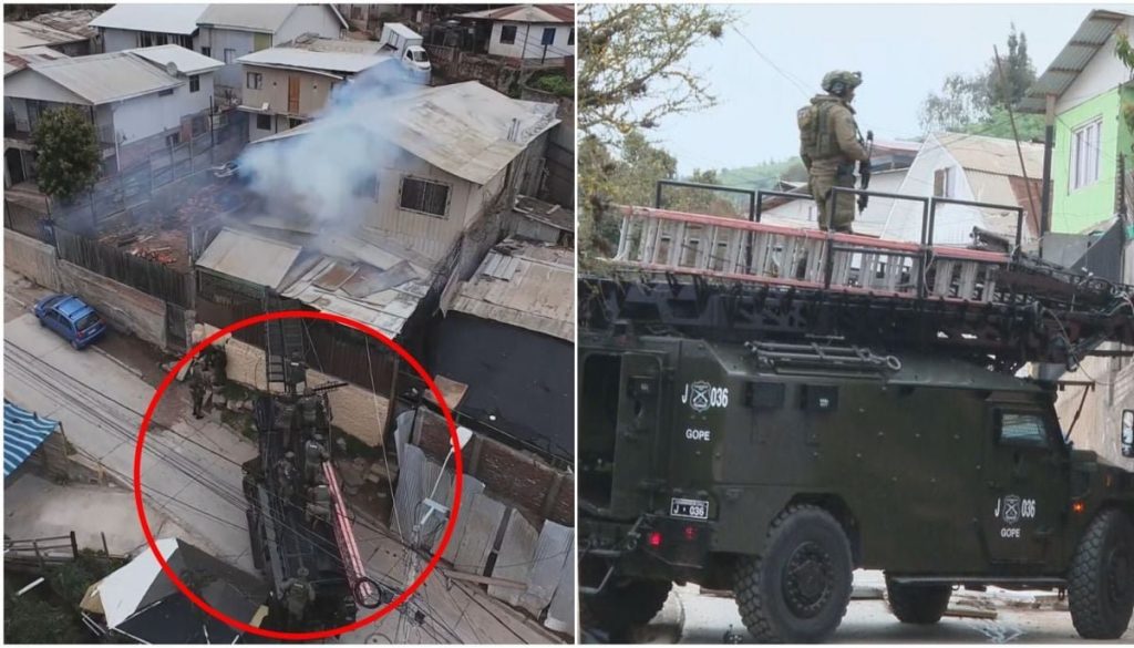 Camión de Asalto de Carabineros en un Operativo Antidrogas - Carabineros despliega camión blindado en operación antidrogas
