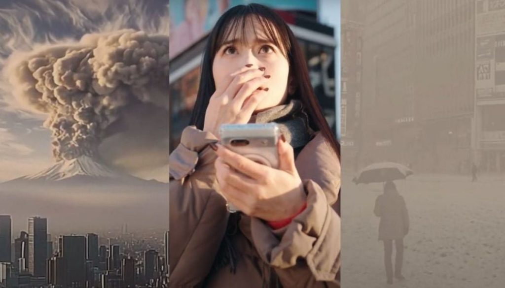 Imágenes Generadas por IA sobre la Erupción del Monte Fuji en Tokio - Tokio utiliza IA para simular erupción del monte Fuji y emitir alertas.