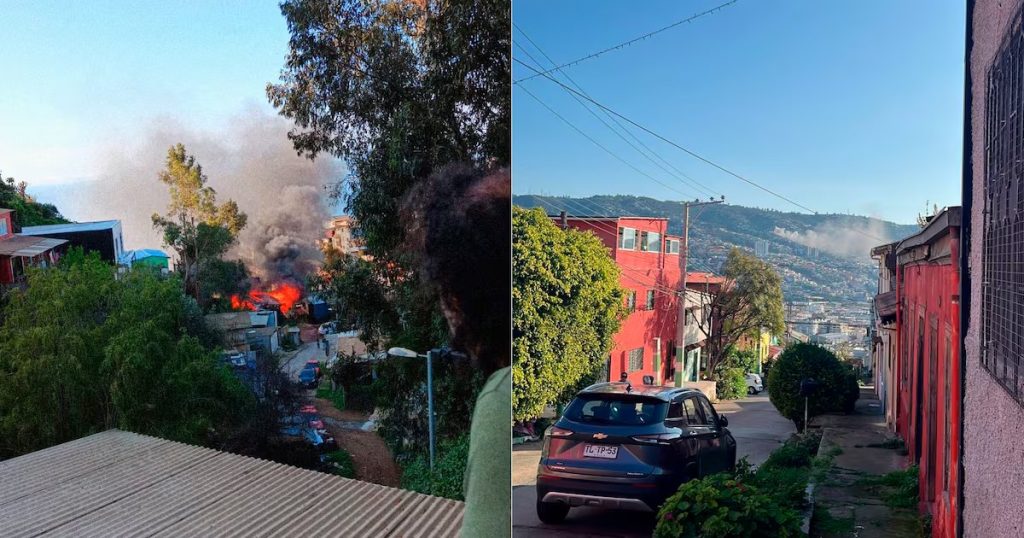 Incendio en una Vivienda del Cerro Yungay en Valparaíso - Incendio en Valparaíso genera alerta y moviliza a bomberos