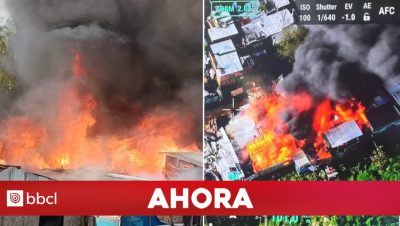 Incendio en la Toma Dignidad de la Florida durante el Desalojo - Incendio en toma Dignidad de La Florida tras desalojo masivo.