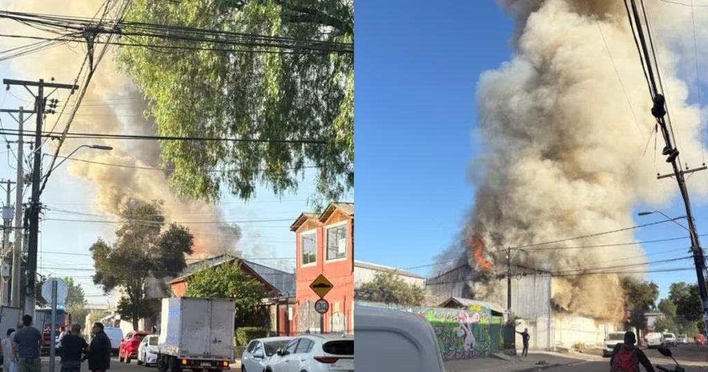 Incendio en la Panadería de Cerro Navia - Incendio en Cerro Navia: Bomberos Luchan Contra el Fuego