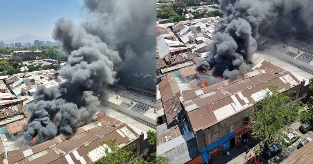 Incendio en una Casona del Centro de Santiago Afecta a Cités y Locales Comerciales - Incendio en Santiago Centro provoca evacuación masiva