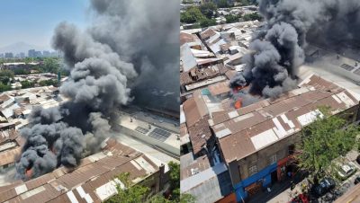 Incendio en una Casona del Centro de Santiago Afecta a Cités y Locales Comerciales - Incendio en Santiago Centro provoca evacuación masiva