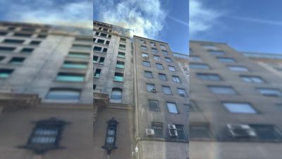 Incendio en un Edificio de Oficinas en el Centro de Santiago - Incendio Afecta Edificios en Santiago y Suspende el Tránsito